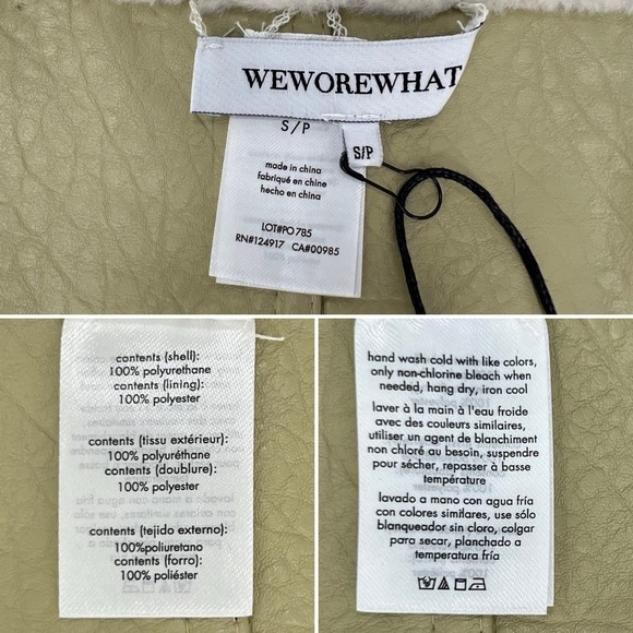 We Wore What Size Small Vest Faux Fur/Leather Reversible Vest Ivory Oat New NWT - Picture 10 of 12